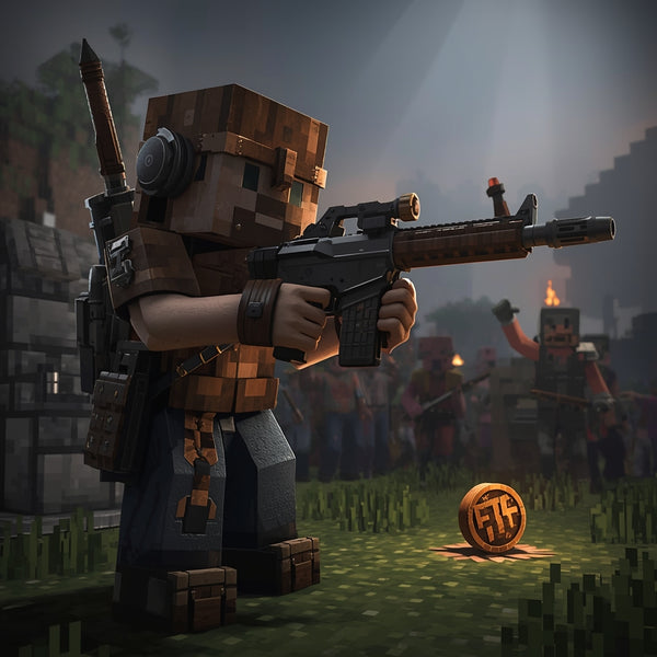 Joueur défendant sa base Minecolonies contre une horde de zombies sur le serveur Minecraft moddé SurvieZ.
